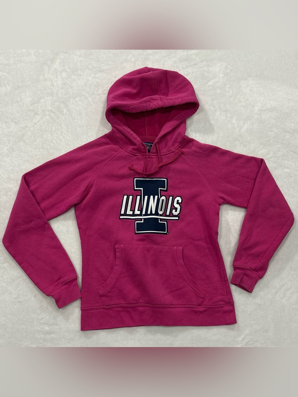 Champion NCAA University of Illinois Hot Pink Hoodie Sweatshirt Women’s Size S